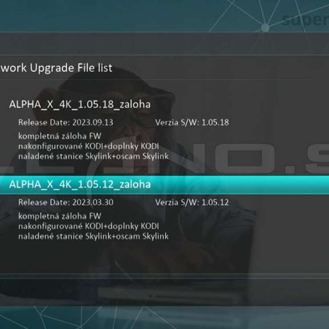 Nové nakonfigurované zálohy FW pre Golden Interstar Alpha X 4K